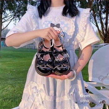 Mary Jane cipele za djevojčice, japanski stil, PU gornji dio, niski blok potpetica, T-bar remen, gumena potplata