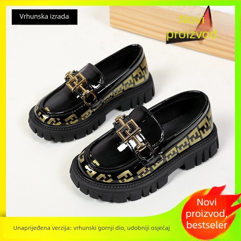 Loafers za djevojčice od PU kože — niski gornji dio, gumeni potplat, tekstilna uložak, otporni na habanje