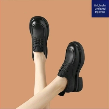 Ženske loafers s okruglim vrhom, PU gornji dio, gumeni potplat, niski pet 1-3 cm, nizak profil