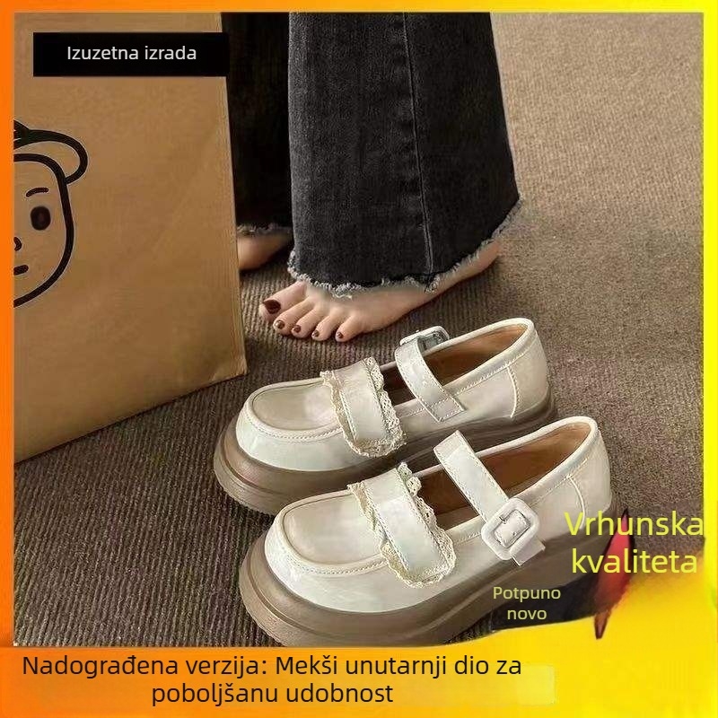 Mary Jane udobne cipele s debelom potplatom, okruglim vrhom, PU gornji dio, gumena potplata, niska peta, ženske proljetne cipele