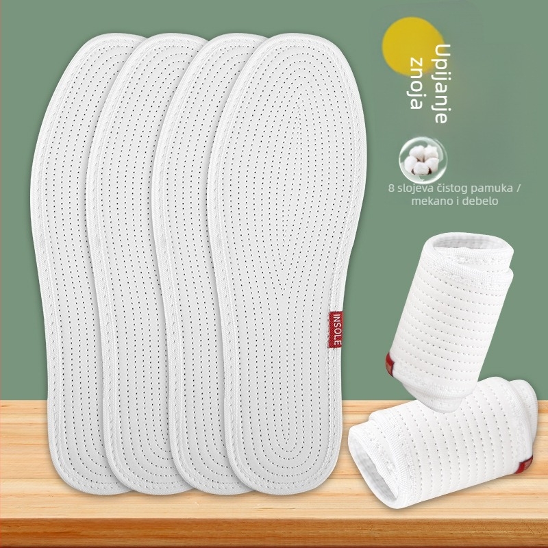 Tabanice od 100% pamuka, 8-slojne ručno izrađene, cijela uloška, model qcb, pogodna za tenisice, kožne, casual, platnene i radne cipele, upija znoj i diše