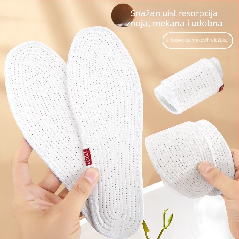 Tabanice od 100% pamuka, 8-slojne ručno izrađene, cijela uloška, model qcb, pogodna za tenisice, kožne, casual, platnene i radne cipele, upija znoj i diše