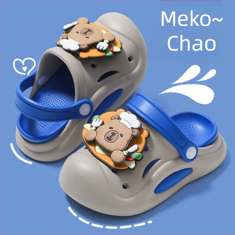 Dječje EVA sandale s rupicama, zatvorenim vrhom, protivklizne, mekani potplat, Cartoon Paradise stil, unisex, 1–6 godina