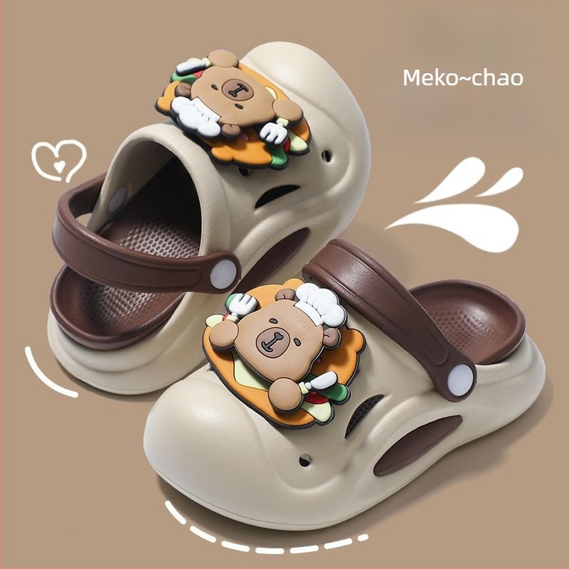 Dječje EVA sandale s rupicama, zatvorenim vrhom, protivklizne, mekani potplat, Cartoon Paradise stil, unisex, 1–6 godina