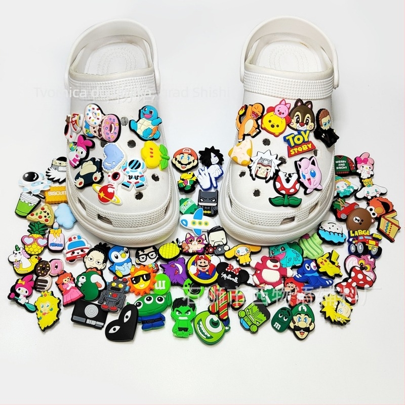 Crocs stil cvjetni ukrasi za obuću i kopče, PVC DIY dodaci, model HP, prikladno tijekom cijele godine, za druge vrste obuće