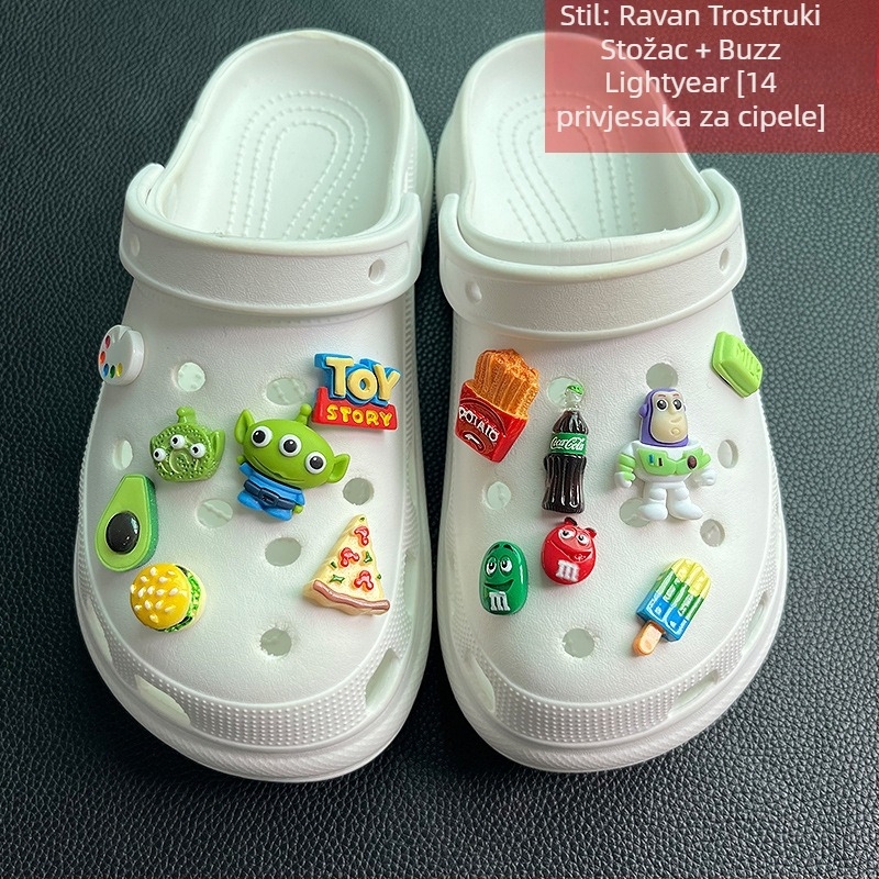 Crocs stil dječji dodatak za obuću s uklonjivom cvjetnom kopčom – crtani stil