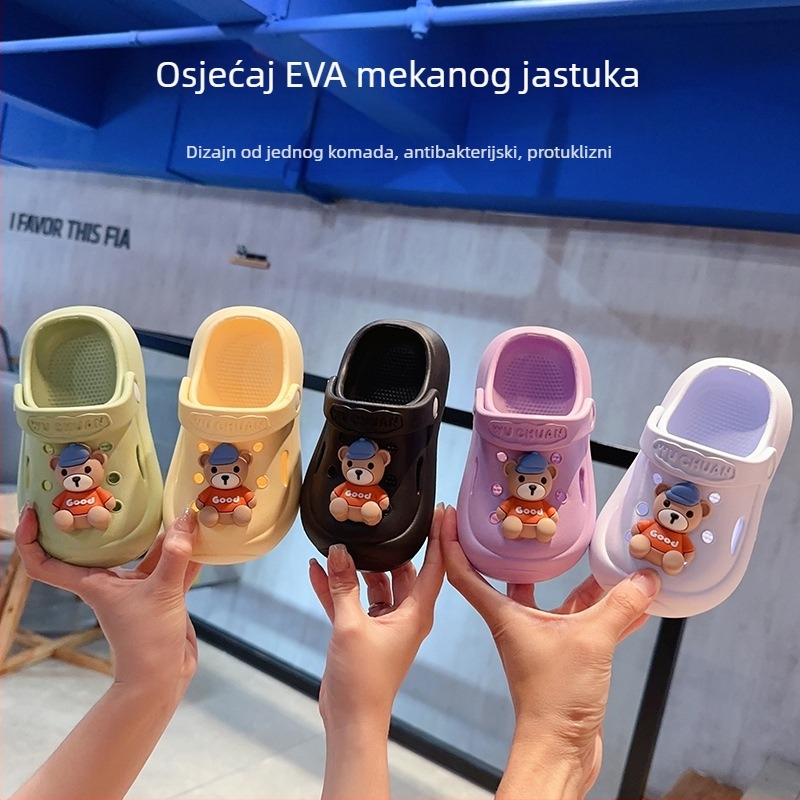 Dječje EVA sandale za unutarnju i vanjsku uporabu s dizajnom medvjedića – protuklizne, bez mirisa, unisex, Aa marka, ljeto 2025