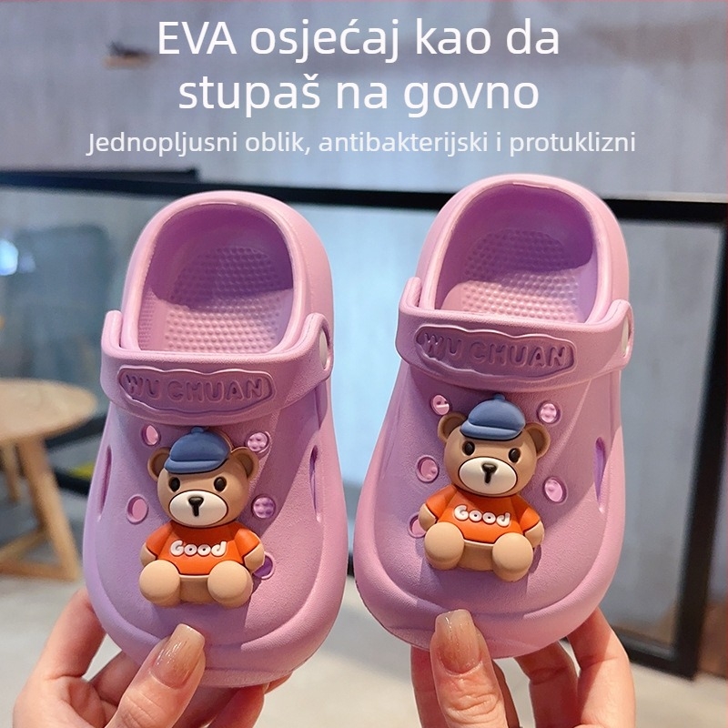Dječje EVA sandale za unutarnju i vanjsku uporabu s dizajnom medvjedića – protuklizne, bez mirisa, unisex, Aa marka, ljeto 2025