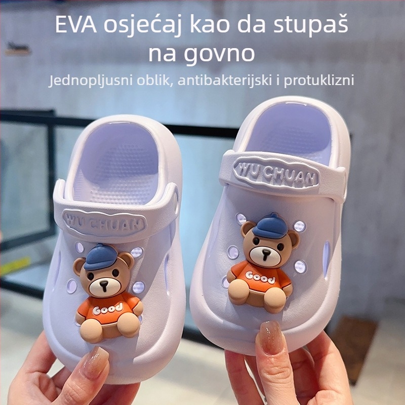 Dječje EVA sandale za unutarnju i vanjsku uporabu s dizajnom medvjedića – protuklizne, bez mirisa, unisex, Aa marka, ljeto 2025