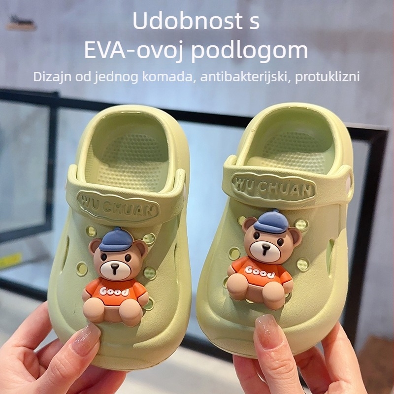 Dječje EVA sandale za unutarnju i vanjsku uporabu s dizajnom medvjedića – protuklizne, bez mirisa, unisex, Aa marka, ljeto 2025
