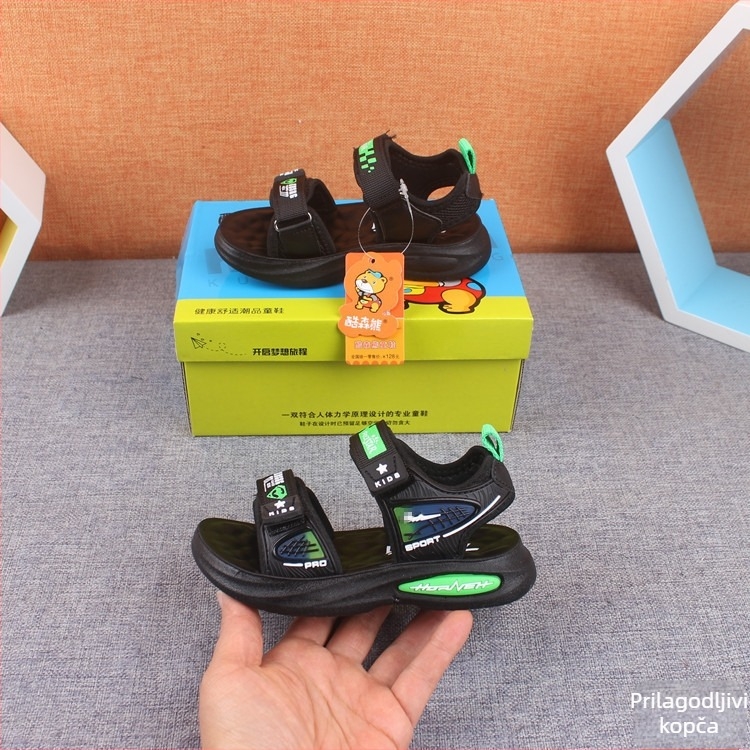 Plažne tenisice za dječake, potplat od poliuretana, Velcro zatvarač, uzorak s slovima, za djecu 4–16 godina