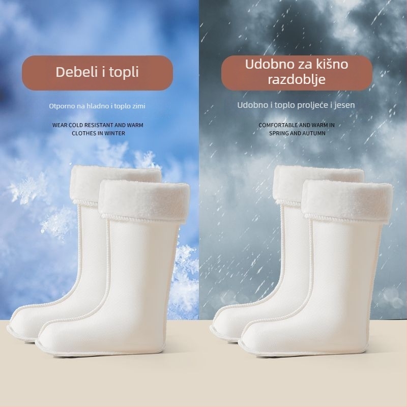 Unisex PVC čizme za kišu visokog kroja s debelim slojem, srednje visokom petom 3-5 cm