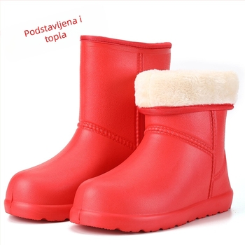 Ženske kišne čizme Aote treading, EVA gornji dio, fleece podstava, niski cjevasti dizajn, niski potpetica 1–3 cm, protuklizna potplat