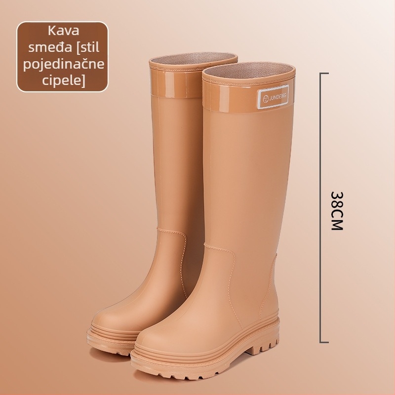 Ženske PVC čizme za kišu, visok vrat, niska potpetica 1–3 cm, za sve sezone