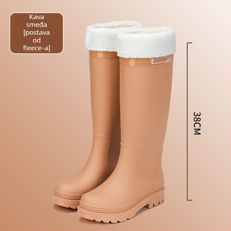 Ženske PVC čizme za kišu, visok vrat, niska potpetica 1–3 cm, za sve sezone