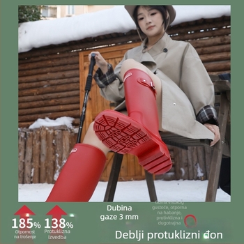 Ženske čizme za kišu visokog kroja, debeli đon, PVC gornji dio, vodootporne, protuklizne