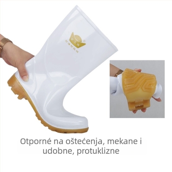 Ženske PVC čizme za kišu s potplatom od telećeg tetiva – vodootporne, otporne na kiseline i lužine, protuklizne, visoke