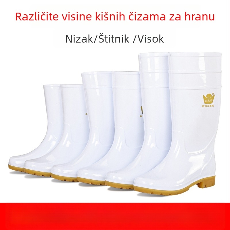 Ženske PVC čizme za kišu s potplatom od telećeg tetiva – vodootporne, otporne na kiseline i lužine, protuklizne, visoke