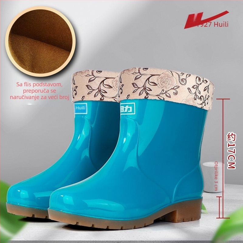Ženske kišne čizme: vodootporne, protuklizne, PVC gornji dio, niski pet 1–3 cm