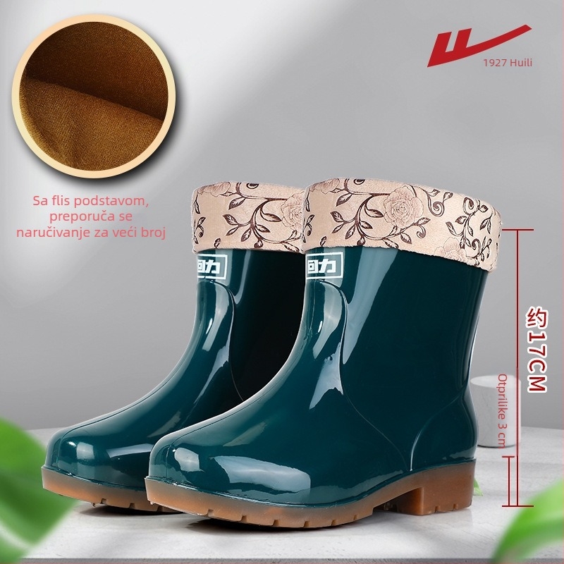 Ženske kišne čizme: vodootporne, protuklizne, PVC gornji dio, niski pet 1–3 cm