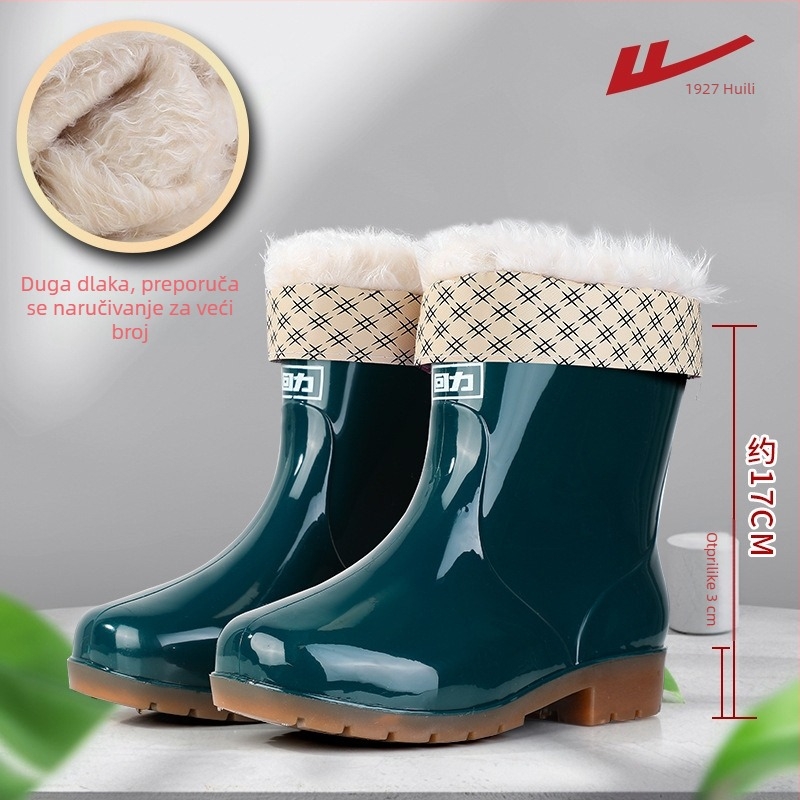 Ženske kišne čizme: vodootporne, protuklizne, PVC gornji dio, niski pet 1–3 cm