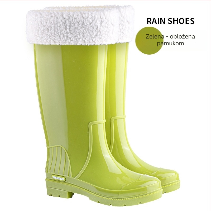 Ženske PVC kišne čizme, vodootporne, protuklizna debela potplat, niski pet 1–3 cm