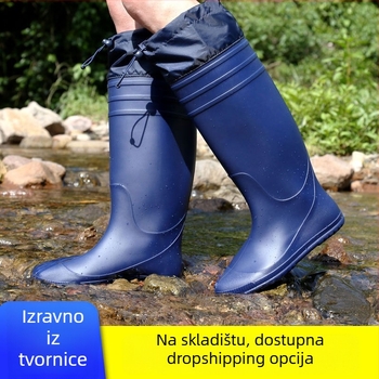 Unisex kišne čizme u korejskom stilu, vodootporne, PVC visoki tunel, jedinstveno oblikovane, za vanjsku upotrebu