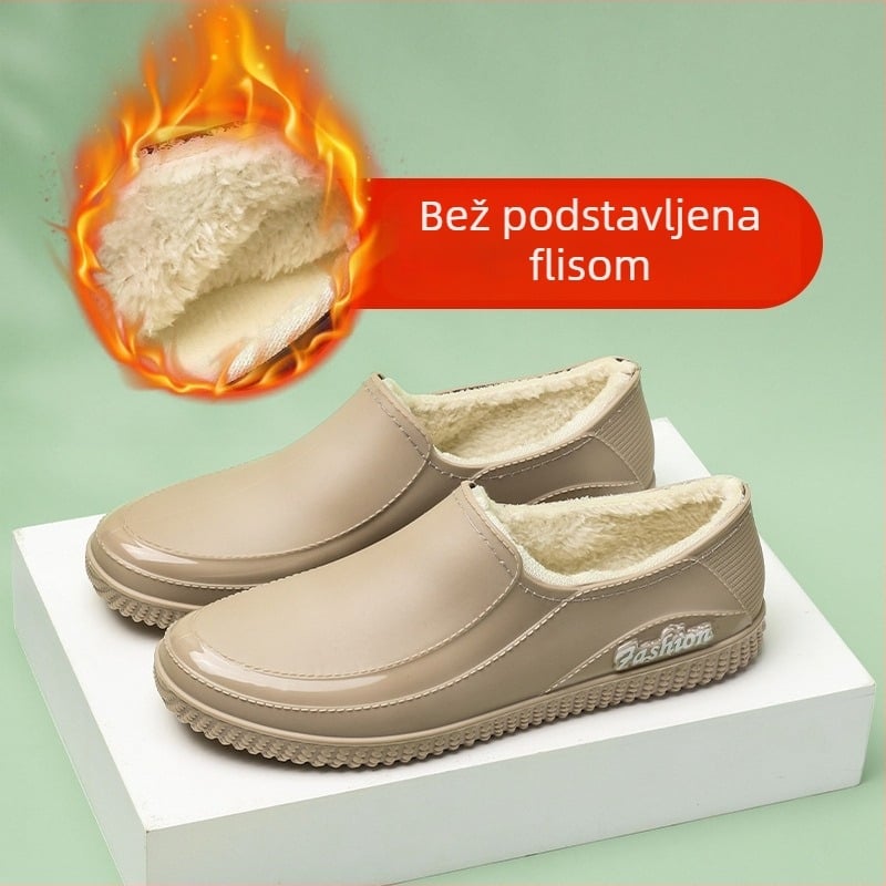Ženske vodootporne cipele za kišu s niskim krojem, kratke PVC gumene cipele za posao i kuhinju