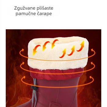 Ženske EVA čizme za kišu do koljena, s velur unutarnjom podstavom, vodootporne i protuklizne