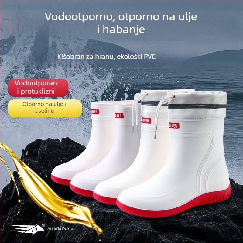 Unisex PVC čizme za kišu – otporne na kiseline i lužine, protuklizne, vodootporne, srednje do visoke visine