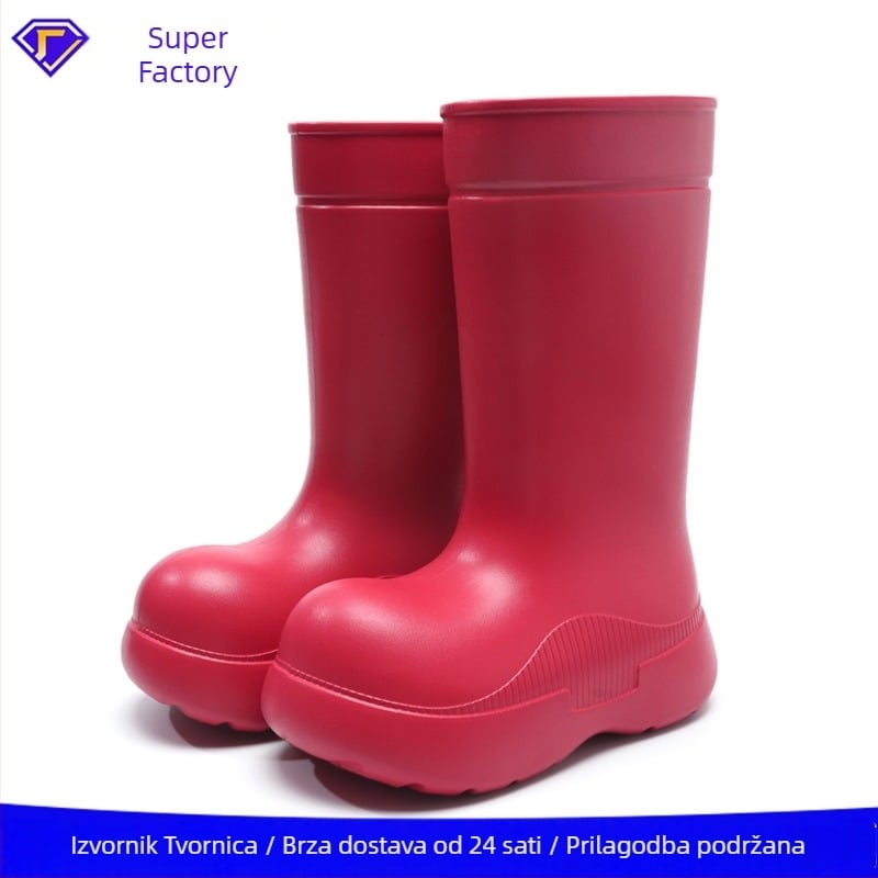 Ženske PVC cipele za kišu sa slip-on, visokim gornjim dijelom – standardna debljina, proljeće/jesen/zima