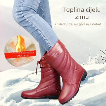 Ženske čizme za kišu s PVC gornjim dijelom, srednja visina potkoljenice, pogodne za jesen i zimu