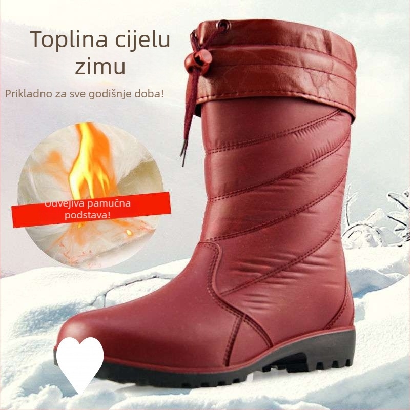 Ženske čizme za kišu s PVC gornjim dijelom, srednja visina potkoljenice, pogodne za jesen i zimu