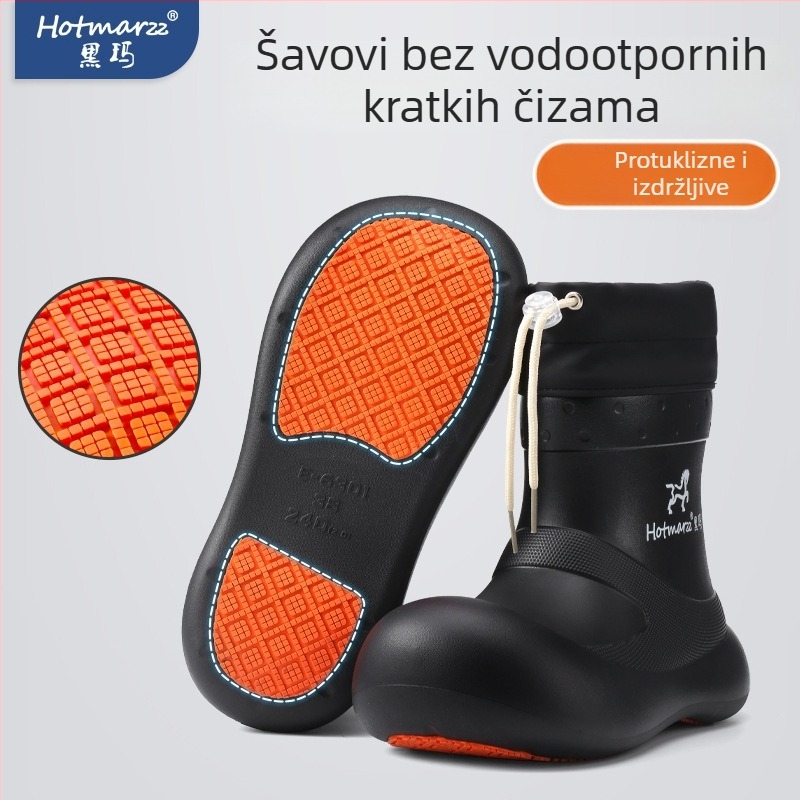 Ženske EVA čizme za kišu, vodootporne, protuklizne, sa širokim prednjim delom, zatvaranje Socket