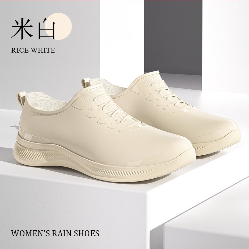 Žene cipele za kišu od PVC-a s fleece podstavom, vodootporne, protuklizne, otporne na habanje, niska peta 1–3 cm