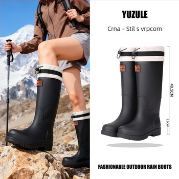 Ženske vodootporne čizme za kišu s visokim krojem, PVC gornji dio, protuklizna potplat, sportski stil, četiri sezone