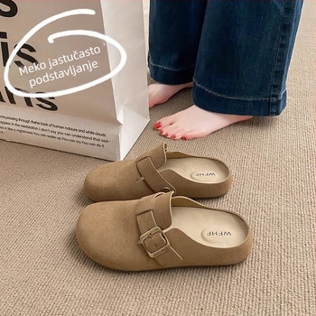Ženske slip-on papuče s mekanom gumom, gornji materijal: super vlakno, unutarnji materijal: imitacija kože, debljina potplata 0–3 cm