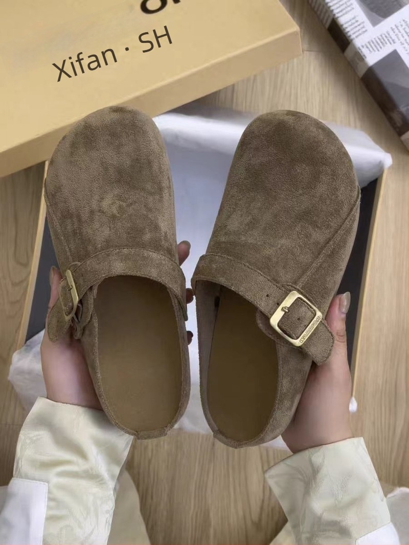Baotou slip-on sandale, 3-5 cm debeli potplat, PU gornji dio, kožna podstava, šivani potplat, protuklizne i prozračne
