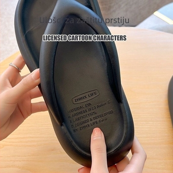 Sandale s zaštitom prsta – minimalistički PVC gornji dio, PVC đon, debljina đona 3–5 cm, konstrukcija ubrizgavanjem