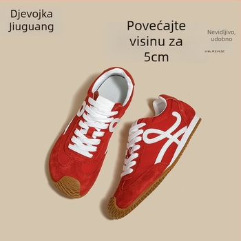 Ženske cipele Agan — Casual stil, debela potplat, gornji dio od prave kože, dizajn s blok boja, vezanje sprijeda