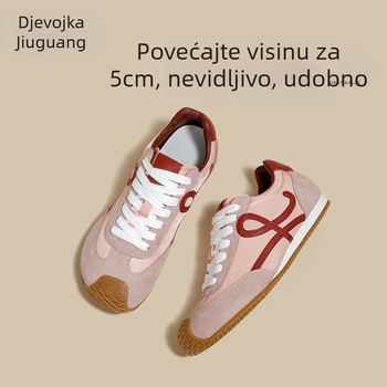 Ženske cipele Agan — Casual stil, debela potplat, gornji dio od prave kože, dizajn s blok boja, vezanje sprijeda