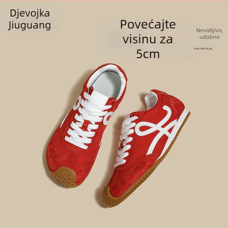 Ženske cipele Agan — Casual stil, debela potplat, gornji dio od prave kože, dizajn s blok boja, vezanje sprijeda