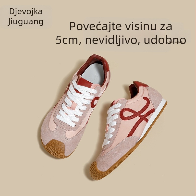 Ženske cipele Agan — Casual stil, debela potplat, gornji dio od prave kože, dizajn s blok boja, vezanje sprijeda
