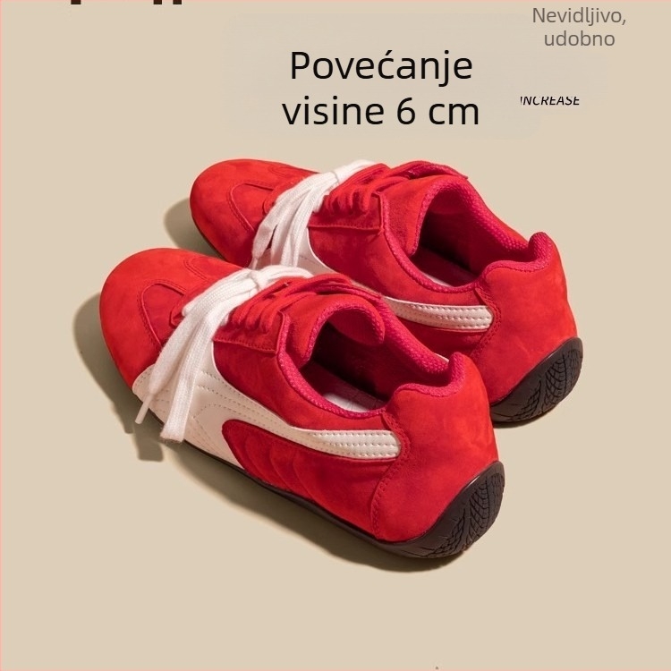 Ženske casual tenisice za trening s velurovim gornjim dijelom, peta 3–5 cm, EVA uložak, gumeni potplat, vezanje na špage