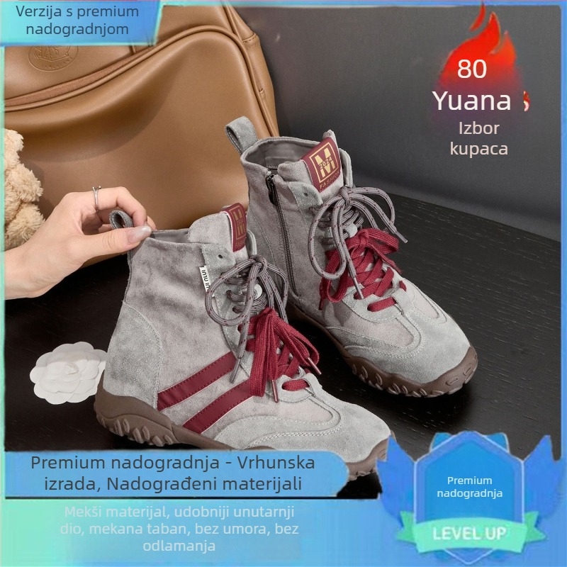 Cipele za povećanje visine 6 cm, platnene gornje, špičasti prst, gumena potplat