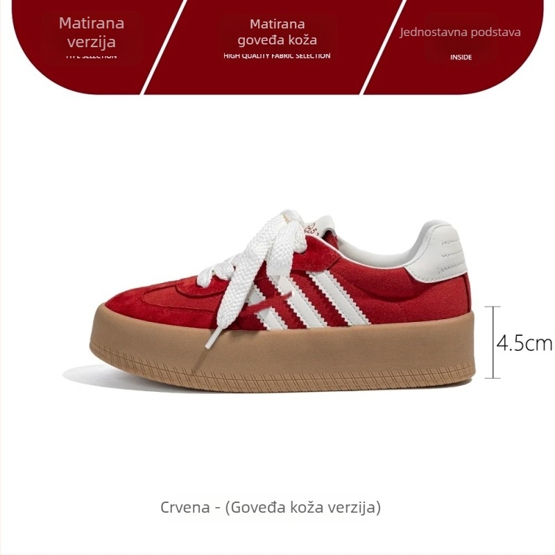 Ženske tenisice od platna s niskim gornjim dijelom, debela potplata, povećanje visine, proljeće 2025