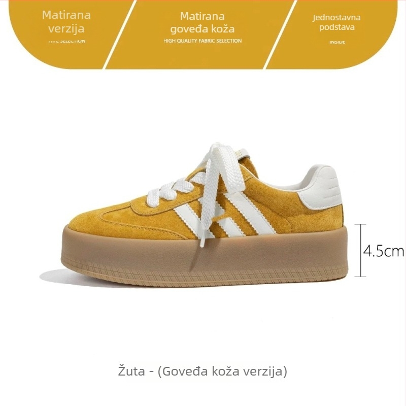 Ženske tenisice od platna s niskim gornjim dijelom, debela potplata, povećanje visine, proljeće 2025