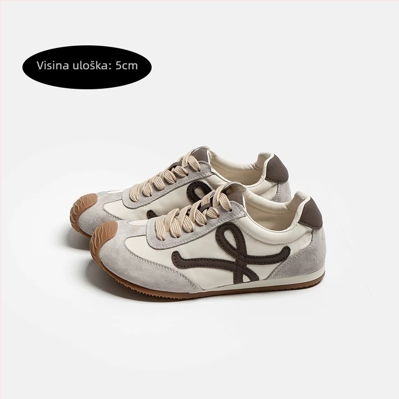 Ženske dnevne sportske tenisice s unutarnjim povećanjem visine, gornji dio od prave kože, vezanje, protuklizna gumena potplat