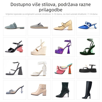 Beaded sandale s klinskim petom, okrugli vrh, gornji dio od PU mikrovlakna, stražnji zatvarač, gumena potplata
