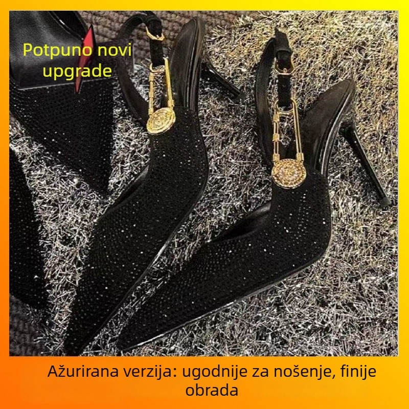 Sandale s jednim remenom, oštar vrh, korejski stil, niski klin, PU gornji dio